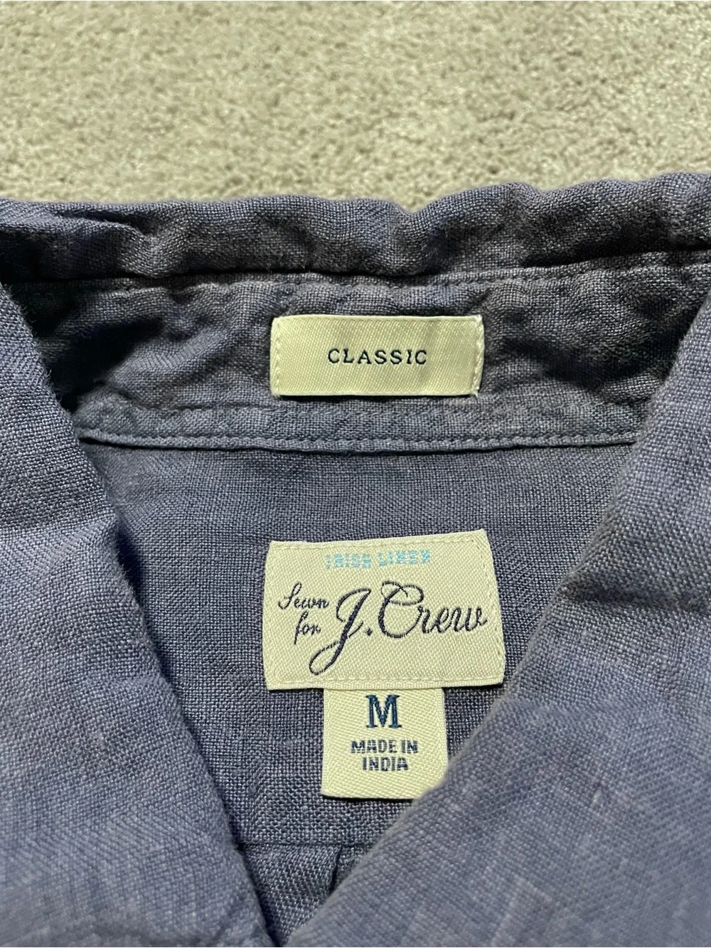 J Crew Irish Linen Button Down Shirt Men’s M Classic Fit Blue Preppy Lightweight